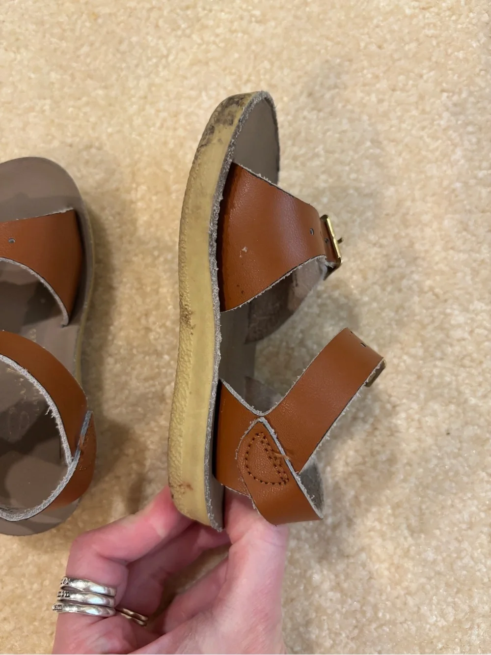 Salt Water Sandals by Hoy these brown
